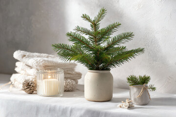 minimalist christmas celebration atmosphere in usa showcasing ecofriendly decorations