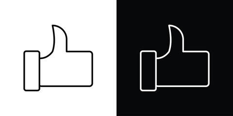 Obraz premium Thumb up icon. Black illustration isolated for graphic and web design.