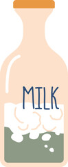 Spoiled milk in bottle vector illustration