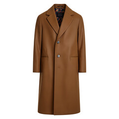 Luxurious camel brown wool overcoat featuring wide lapels exuding sophistication Perfect for those seeking style and warmth