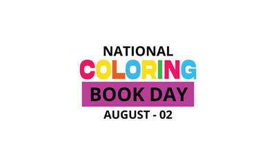 National Coloring Book Day Typography Vector Illustration on White Background.