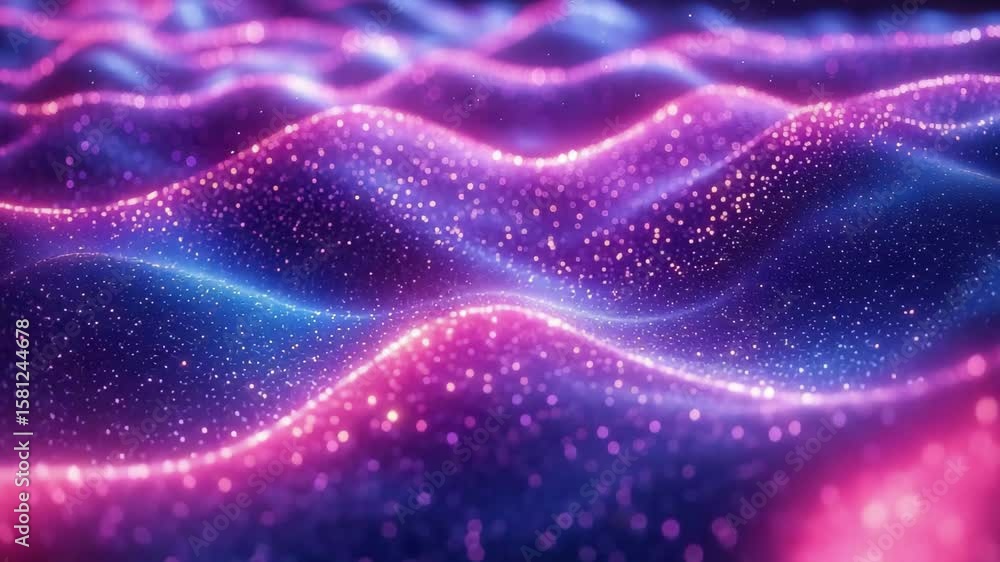 Poster colorful waves of light create a mesmerizing visual display of patterns and textures in a digital la