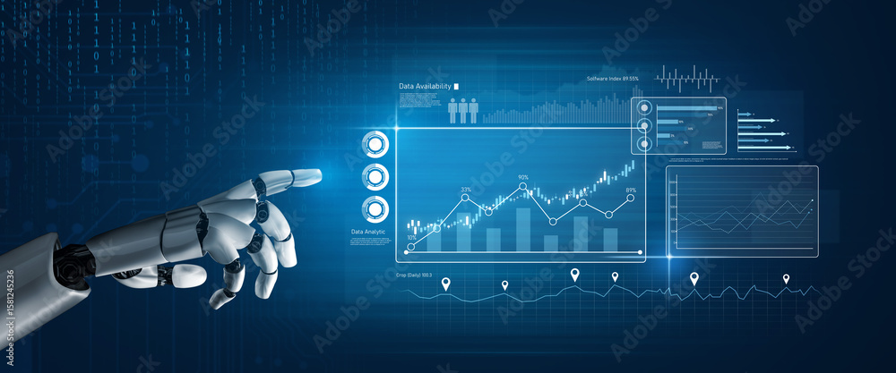 Poster ai-powered dashboard for data analytics, software performance tracking, data availability monitoring
