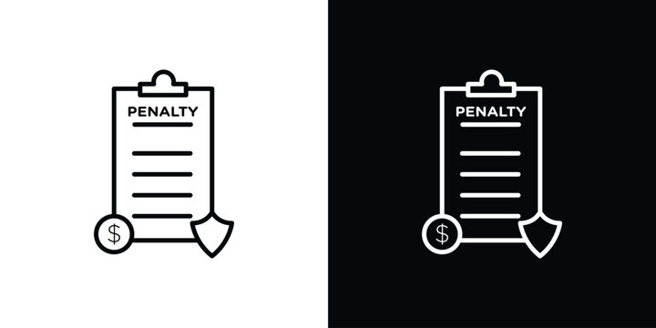 Penalty icon. Black illustration isolated for graphic and web design.