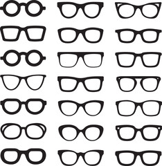 Eyeglass frame editable silhouette or line art