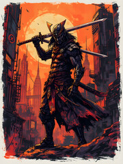 Samurai in Fiery City