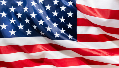 background of American flag waving in the wind
