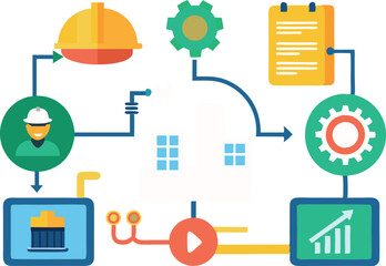 Business Process Engineering Vector with Modern Design
