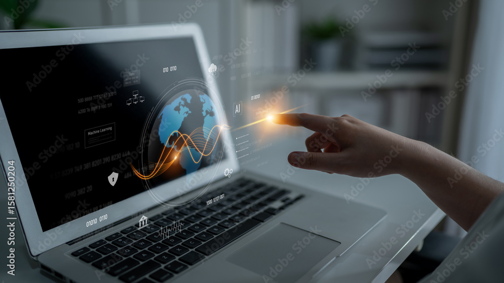 Poster global ai and data processing system enhances data, ai, and processing efficiency through digital ne