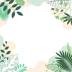 Naklejka premium Background with leaves and flowers flowers abstract figures