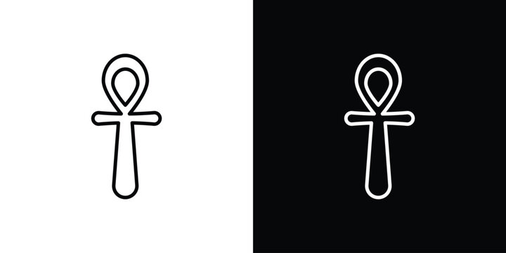 Ankh icon. Black illustration isolated for graphic and web design.