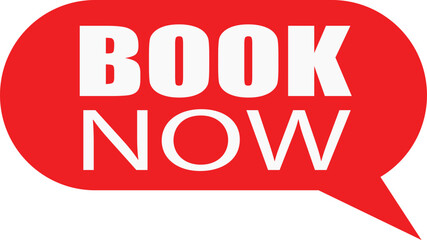 book now icon  isolated on transparent background. red book now vector