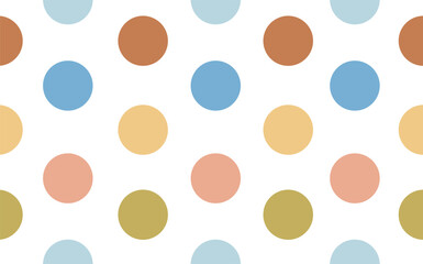 Polkadot seamless pattern vector white background illustration.