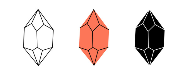 Gemstone. Crystal mineral jewel. Vector illustration