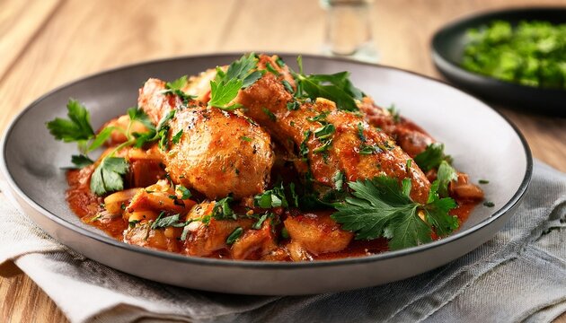 juicy peri peri chicken garnished with fresh herbs highlights flavors of this popular dish appealing to food lovers at any dining experience