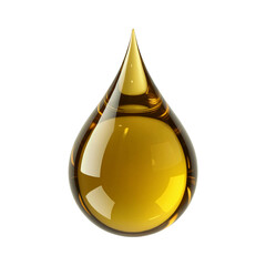Liquid gold drop golden oil lubricant serum honey fluid amber shiny drip isolated on transparent background