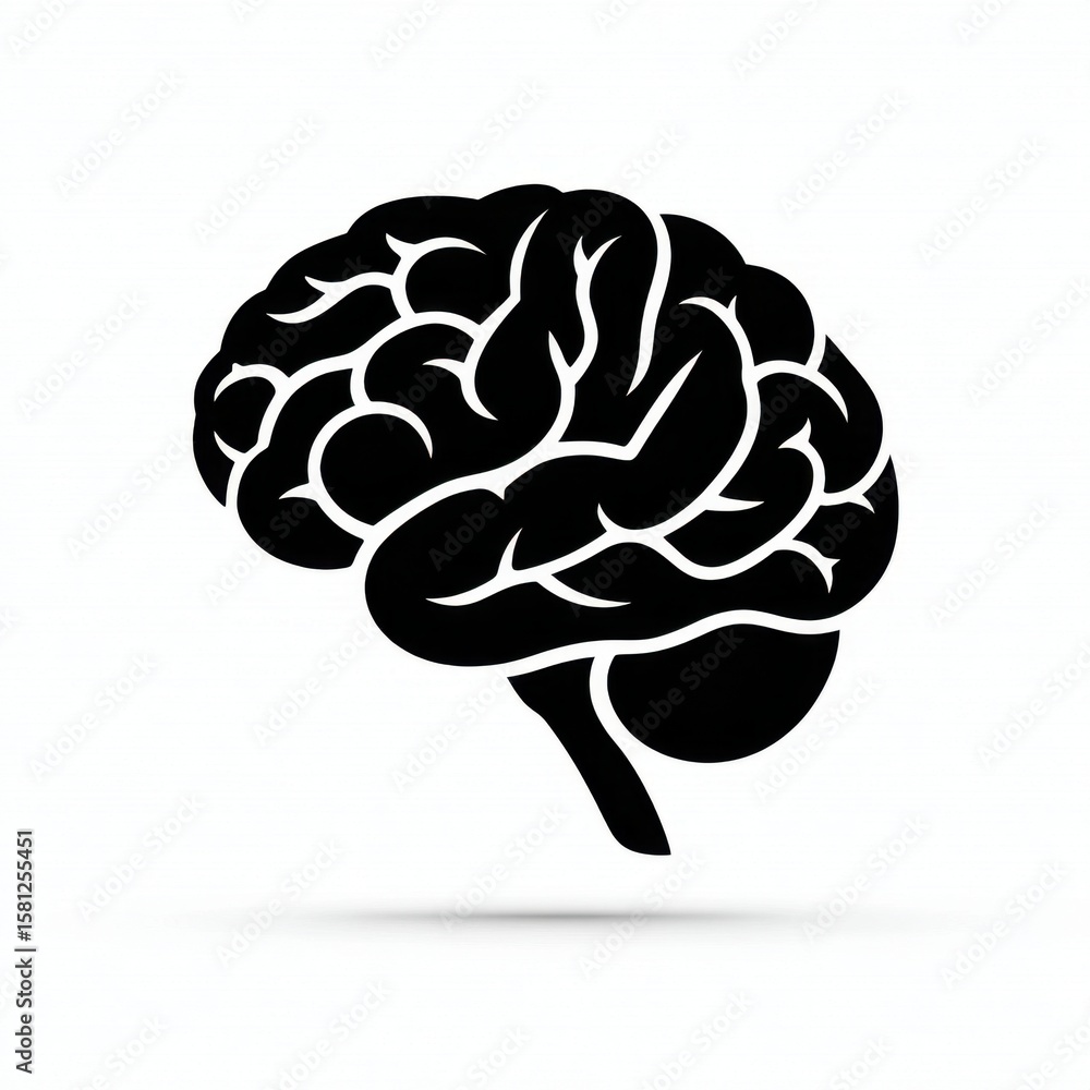 Poster a brain is shown in black and white. the brain is the most important organ in the body and is respon
