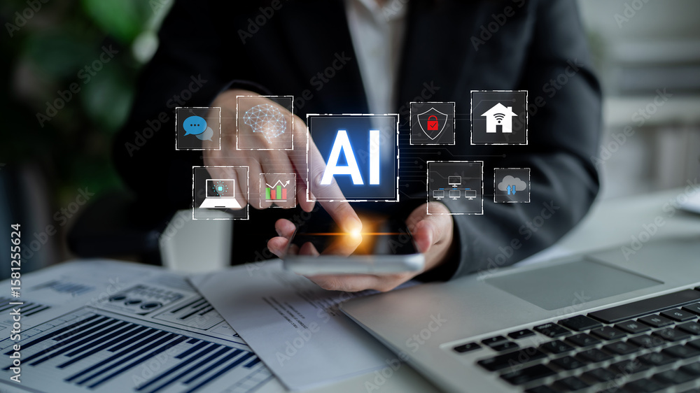 Poster ai integration is transforming digital ecosystem. ai integration enhances smart systems, ai integrat