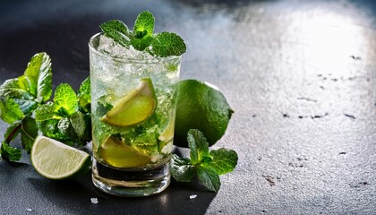 Fototapeta premium a taste of cuba refreshing mint mojito cocktail