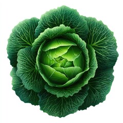 Obraz premium Close-up view of a vibrant green head of cabbage.