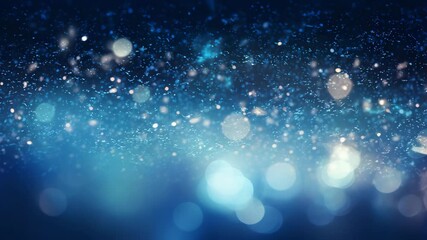  A festive background adorned with a starry night sky and soft blue light bokeh, creating a magical, dreamy atmosphere perfect for holiday celebrations, winter themes, or elegant event desi 4k - Powered by Adobe