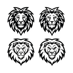 Obraz premium lion head silhouette vector