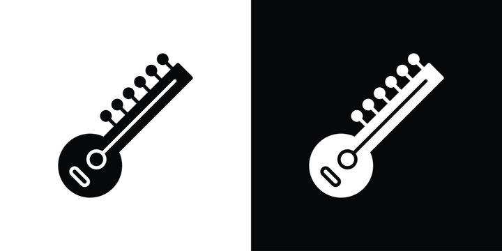 Sitar icon symbol. Simple, flat design for and apps
