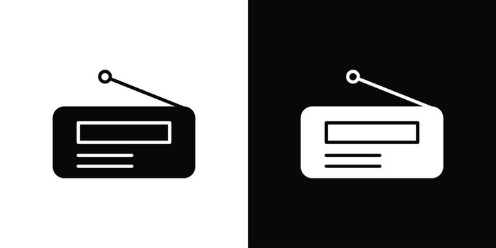 Radio icon symbol. Simple, flat design for and apps