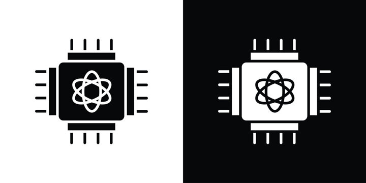 Quantum computing icon symbol. Simple, flat design for and apps