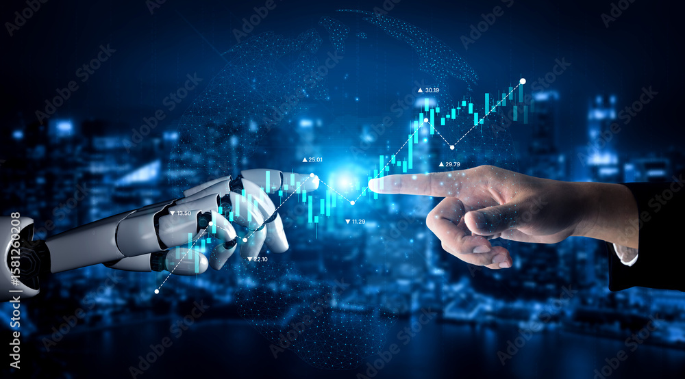 Poster ai tools analyze stock market data through dynamic chart visualization to forecast price trends and 