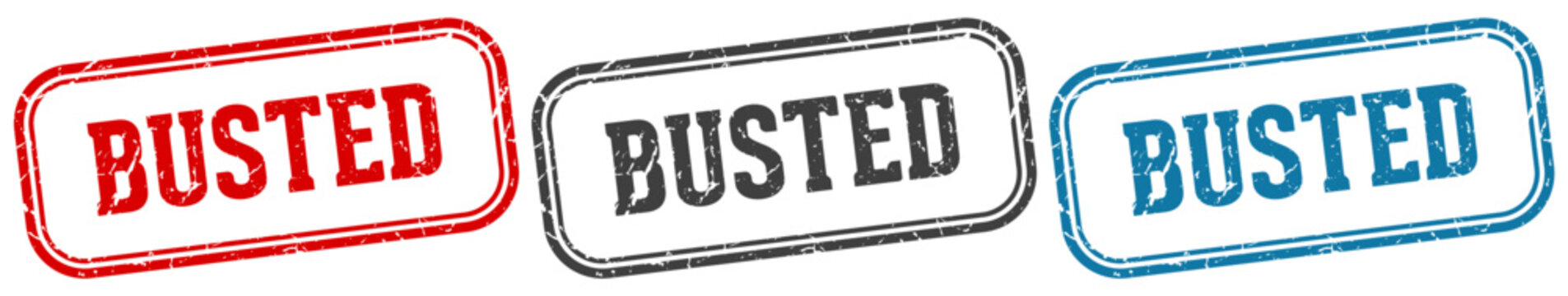 busted stamp. busted rectangular stamp set isolated on white background