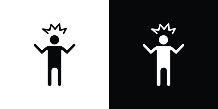 Irritated human icon symbol. Simple, flat design for and apps