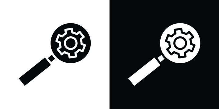 Investigate icon symbol. Simple, flat design for and apps