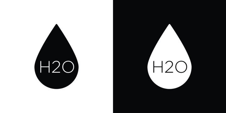 H2o icon symbol. Simple, flat design for and apps