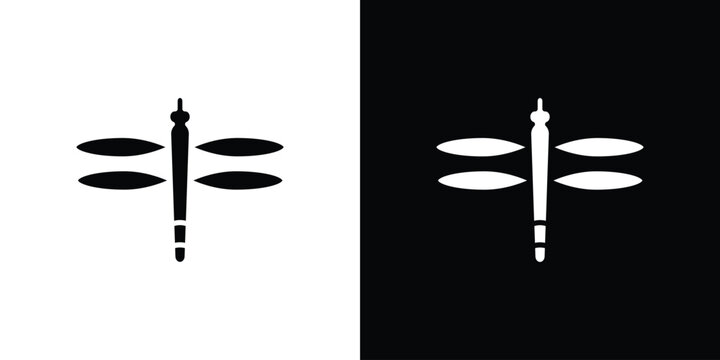 Dragon fly icon symbol. Simple, flat design for and apps