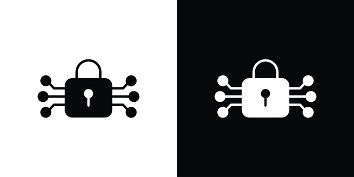 Digital Locked icon symbol. Simple, flat design for and apps
