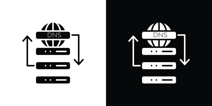 DNS icon symbol. Simple, flat design for and apps