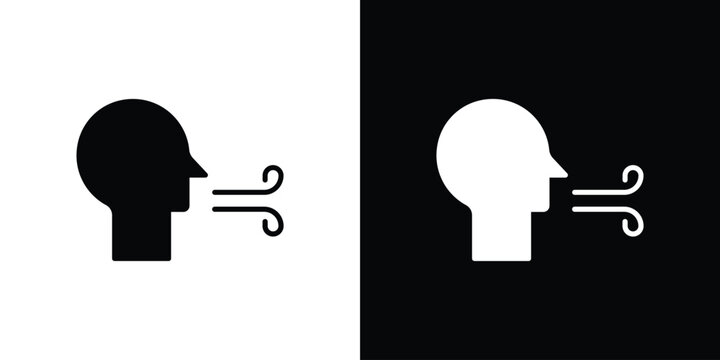 Breath icon symbol. Simple, flat design for and apps