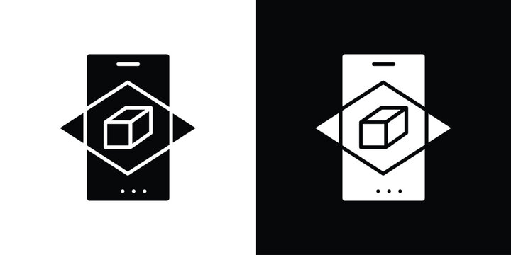 Ar apps icon symbol. Simple, flat design for and apps