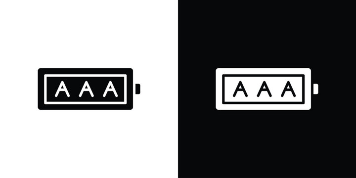 AAA battery icon symbol. Simple, flat design for and apps