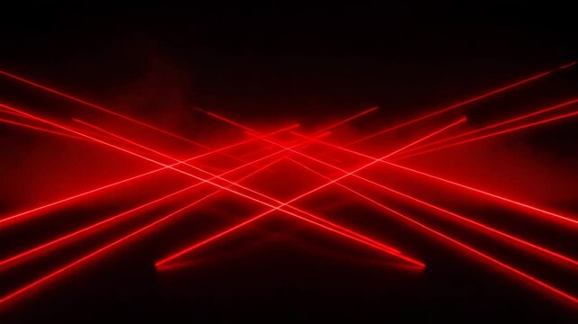 Minimalist Red Laser Streaks with Pulsing Light Effects on Dark Futuristic Background
