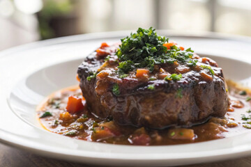 a beautiful ossobuco  braised veal shanks
