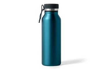 Sleek reusable insulated water bottle in an appealing blue color, perfect for hydration on the go and eco friendly lifestyle.