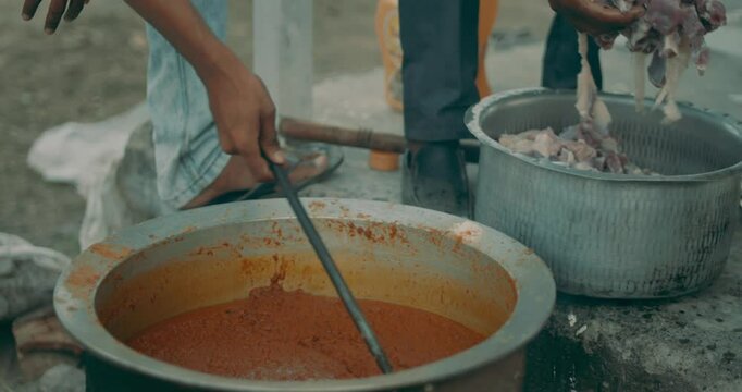 Mutton saoji recipe in a pot and in a handi