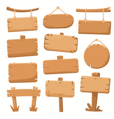  A set of vector wooden boards and frames in vector format, ideal for restaurant menus, signboards, and vintage-style designs. v7