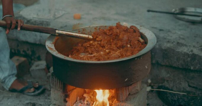 Mutton saoji recipe in a pot and in a handi