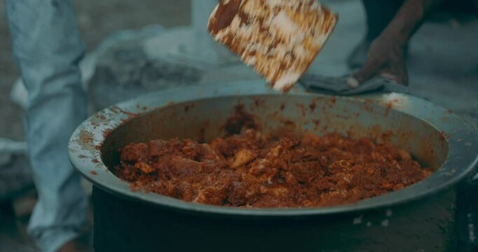 Mutton saoji recipe in a pot and in a handi