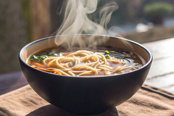 a warm bowl of thukpa  nepalese noodle soup