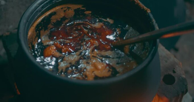 Mutton saoji recipe in a pot and in a handi