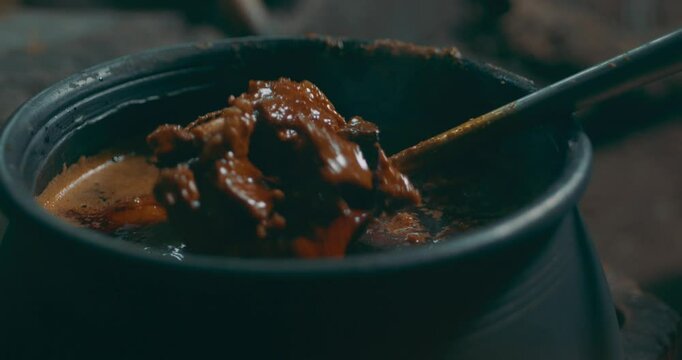 Mutton saoji recipe in a pot and in a handi